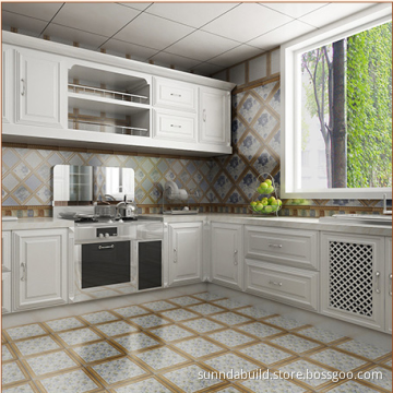 rough surface rustic green flower series rustic porcelain non-slip sitting room and bathroom tiles